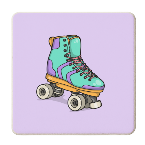 Retro Roller Skates - personalised beer coaster by Amy Farmer