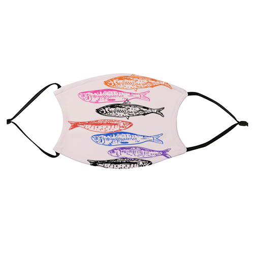 Retro Sardines - face cover mask by EZbie