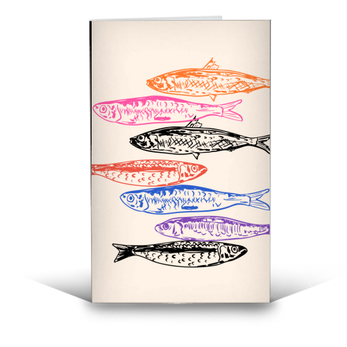 Retro Sardines - funny greeting card by EZbie