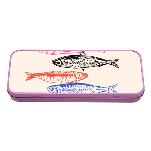 Retro Sardines - tin pencil case by EZbie