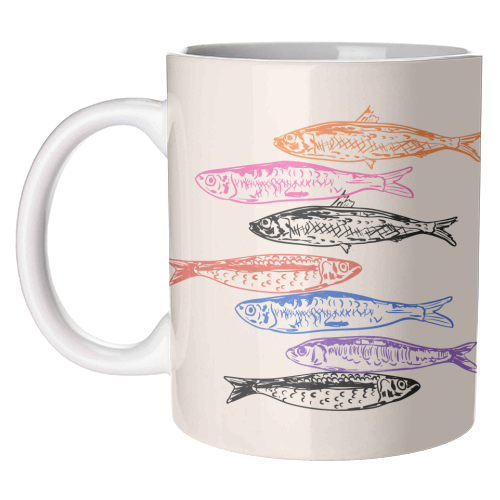 Retro Sardines - unique mug by EZbie