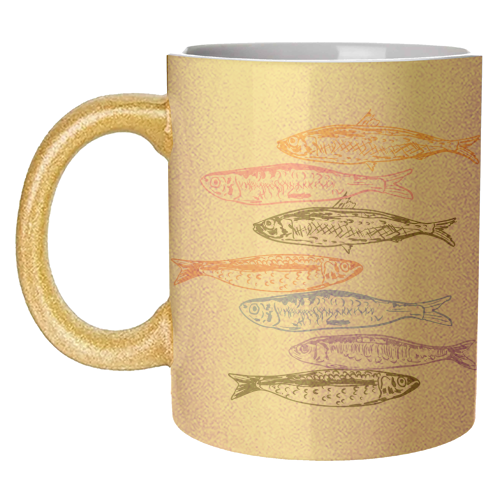 Retro Sardines - unique mug by EZbie