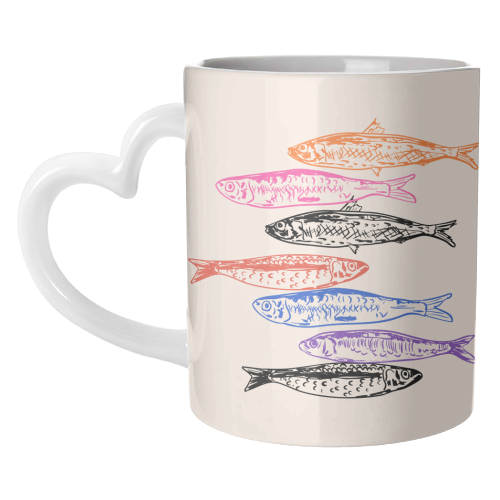 Retro Sardines - unique mug by EZbie