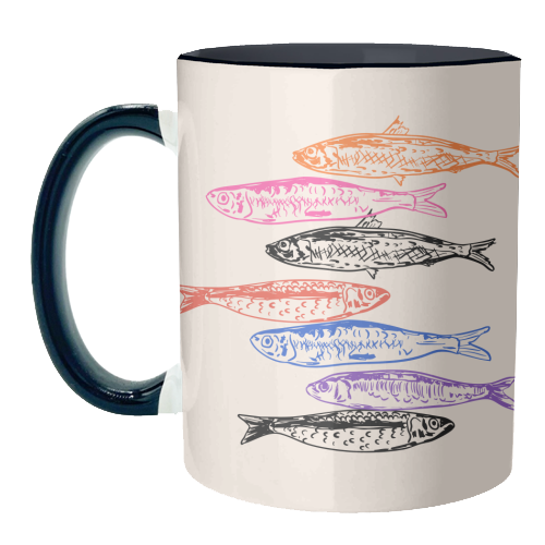 Retro Sardines - unique mug by EZbie
