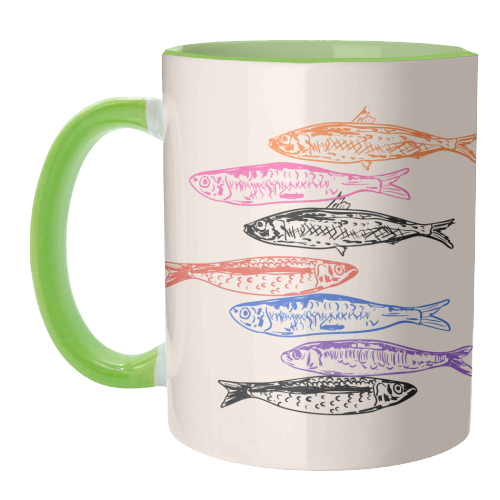 Retro Sardines - unique mug by EZbie
