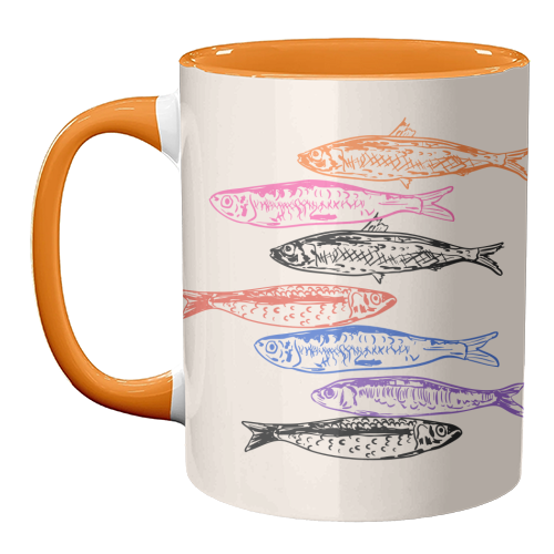 Retro Sardines - unique mug by EZbie