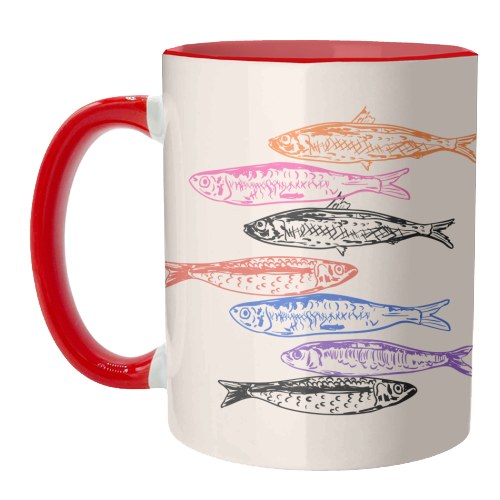 Retro Sardines - unique mug by EZbie