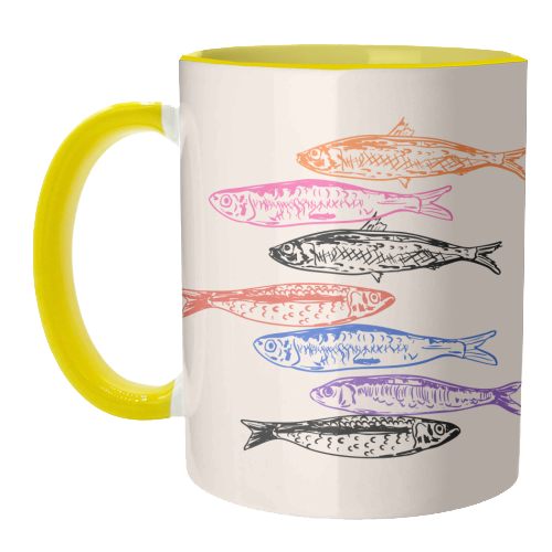 Retro Sardines - unique mug by EZbie
