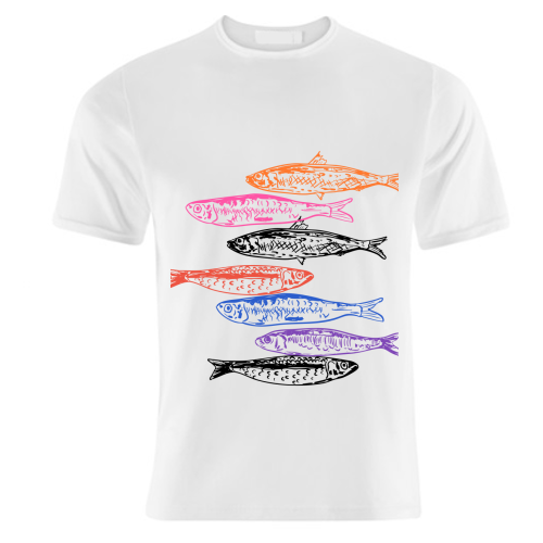 Retro Sardines - unique t shirt by EZbie