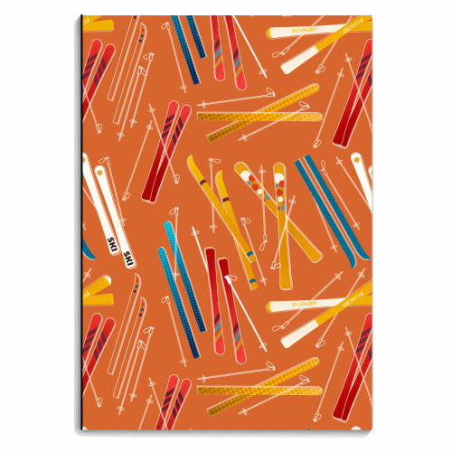 Retro Ski Pattern - personalised A4, A5, A6 notebook by Ania Wieclaw