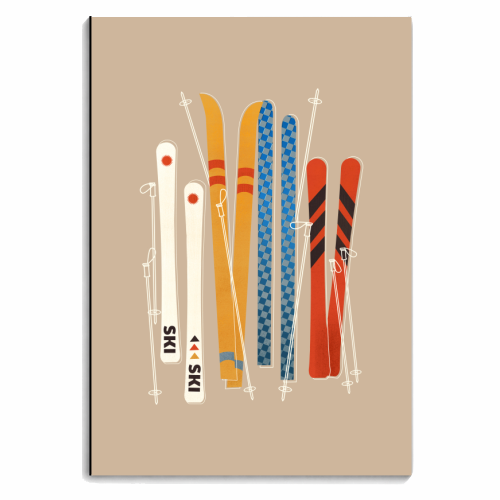 Retro Skis - personalised A4, A5, A6 notebook by Ania Wieclaw