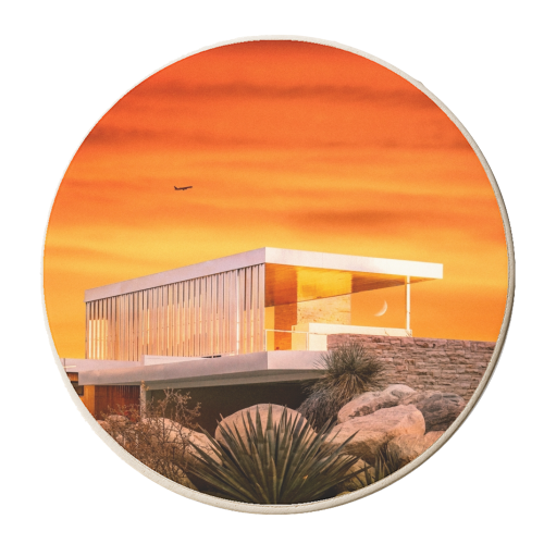 Retro Summer House - personalised beer coaster by taudalpoi