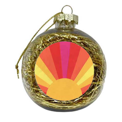 Retro Sun - xmas bauble by Chimps Tea Party