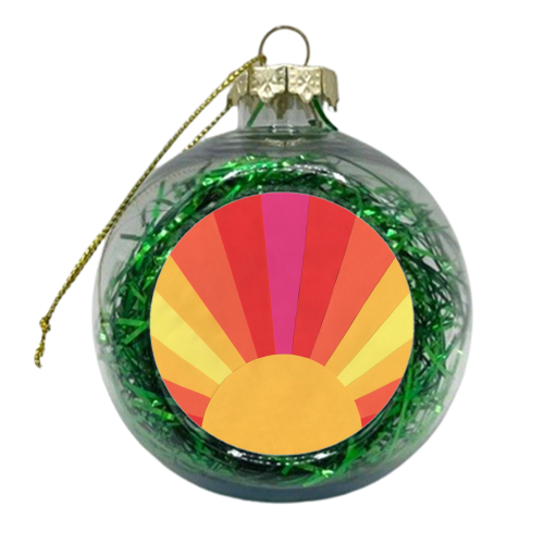 Retro Sun - xmas bauble by Chimps Tea Party