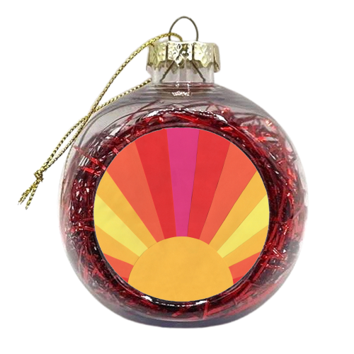Retro Sun - xmas bauble by Chimps Tea Party