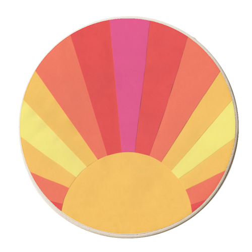 Retro Sun - personalised beer coaster by Chimps Tea Party