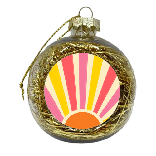 Retro Sun - xmas bauble by EZbie