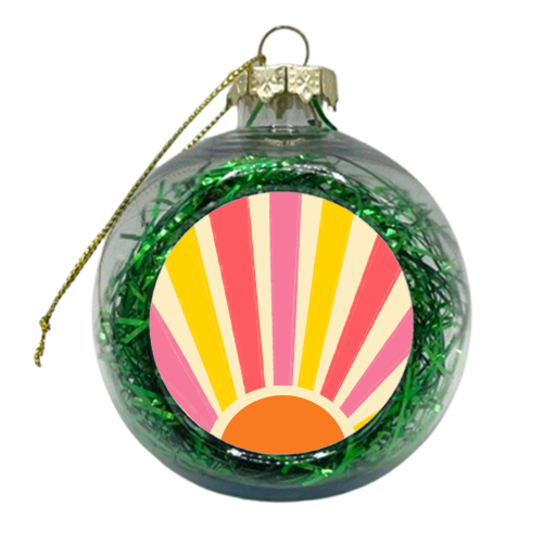 Retro Sun - xmas bauble by EZbie