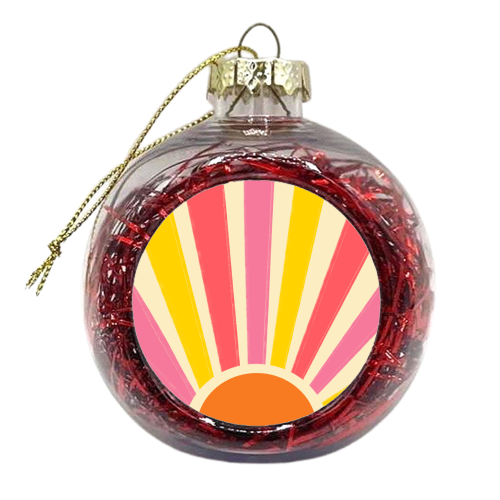 Retro Sun - xmas bauble by EZbie