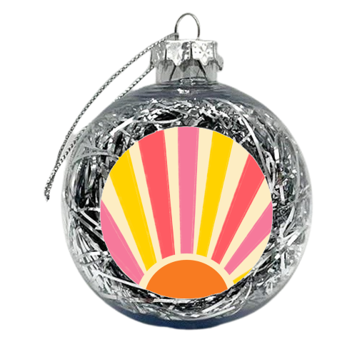 Retro Sun - xmas bauble by EZbie