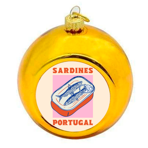 Retro Tin Can Sardines – Portugal Food Art - colourful christmas bauble by EZbie