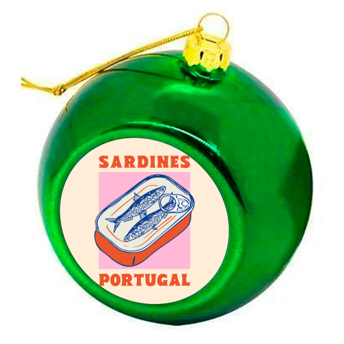 Retro Tin Can Sardines – Portugal Food Art - colourful christmas bauble by EZbie