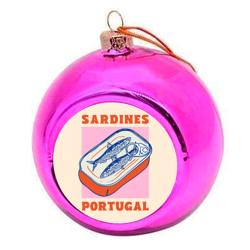 Retro Tin Can Sardines – Portugal Food Art - colourful christmas bauble by EZbie