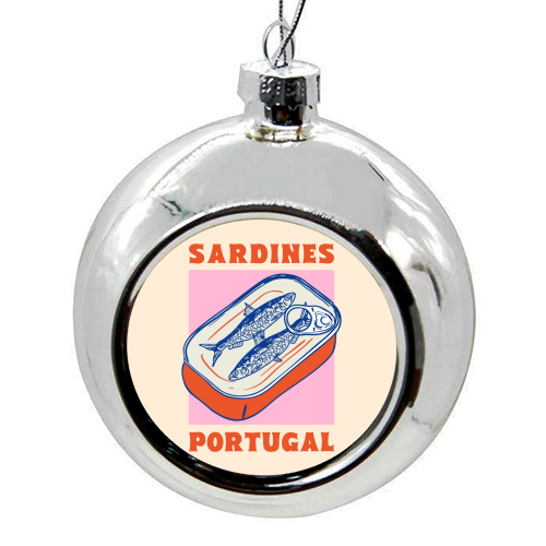 Retro Tin Can Sardines – Portugal Food Art - colourful christmas bauble by EZbie