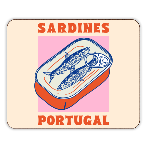 Retro Tin Can Sardines – Portugal Food Art - designer placemat by EZbie