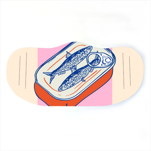 Retro Tin Can Sardines – Portugal Food Art - face cover mask by EZbie