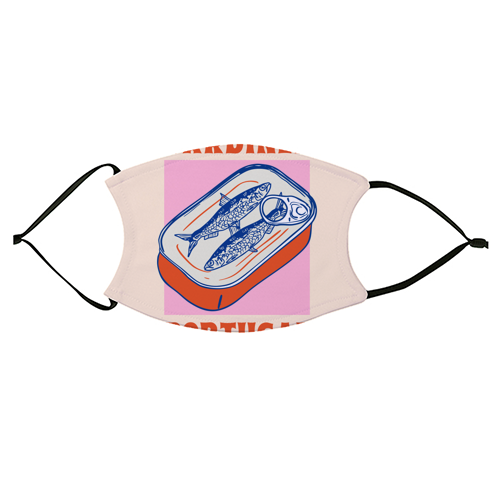 Retro Tin Can Sardines – Portugal Food Art - face cover mask by EZbie