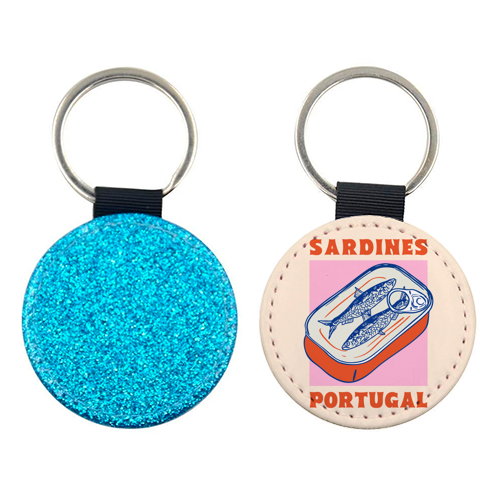 Retro Tin Can Sardines – Portugal Food Art - keyring by EZbie