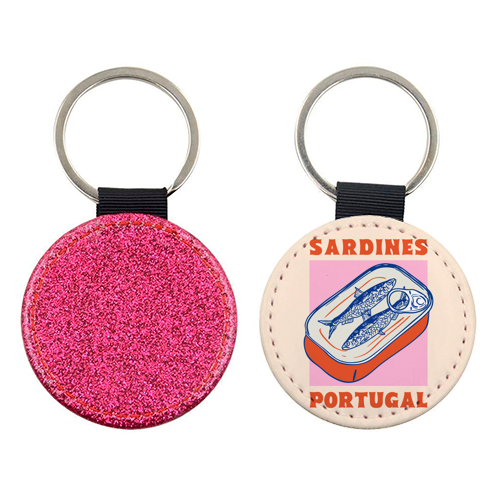 Retro Tin Can Sardines – Portugal Food Art - keyring by EZbie