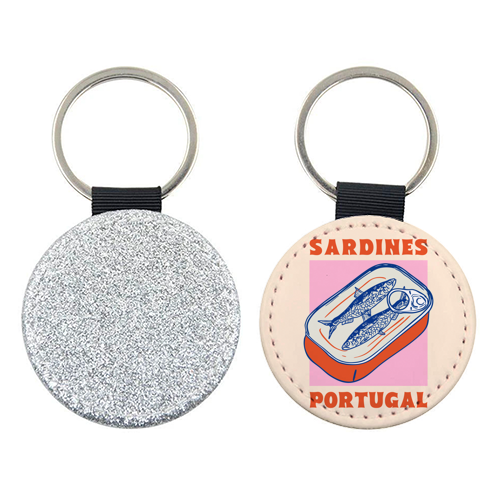 Retro Tin Can Sardines – Portugal Food Art - keyring by EZbie