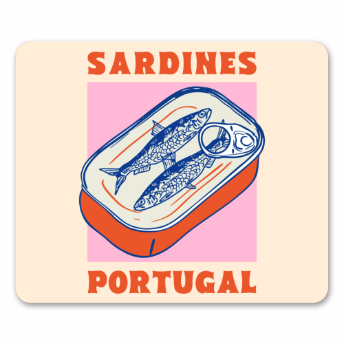 Retro Tin Can Sardines – Portugal Food Art - mouse mat by EZbie