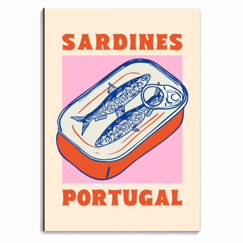 Retro Tin Can Sardines – Portugal Food Art - personalised A4, A5, A6 notebook by EZbie