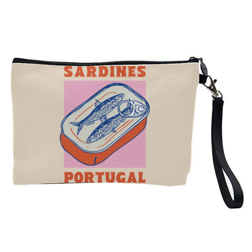Retro Tin Can Sardines – Portugal Food Art - pretty makeup bag by EZbie