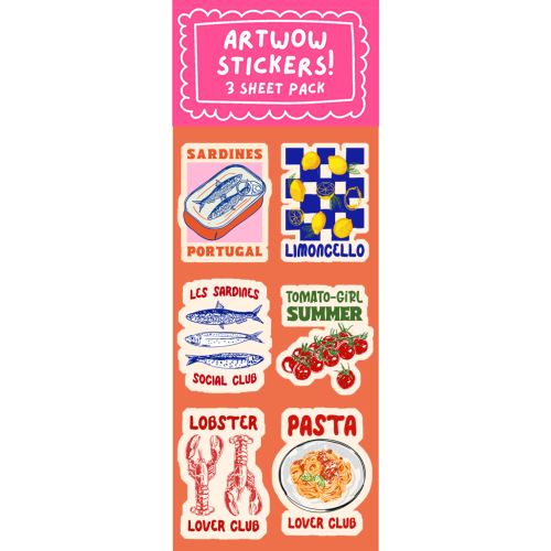 Retro Tin Can Sardines – Portugal Food Art - Sticker Pack by EZbie