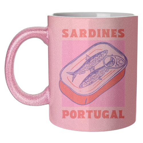 Retro Tin Can Sardines – Portugal Food Art - unique mug by EZbie
