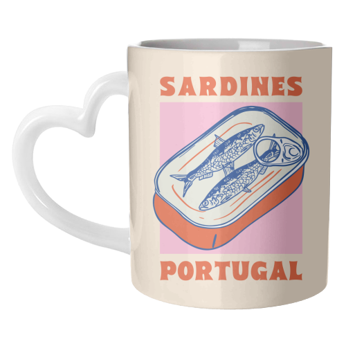 Retro Tin Can Sardines – Portugal Food Art - unique mug by EZbie