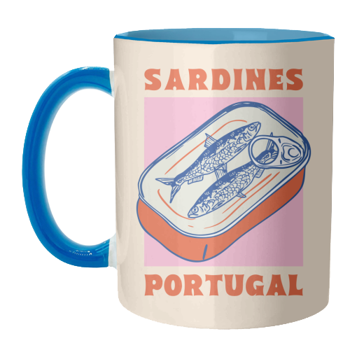 Retro Tin Can Sardines – Portugal Food Art - unique mug by EZbie