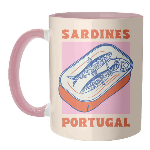 Retro Tin Can Sardines – Portugal Food Art - unique mug by EZbie