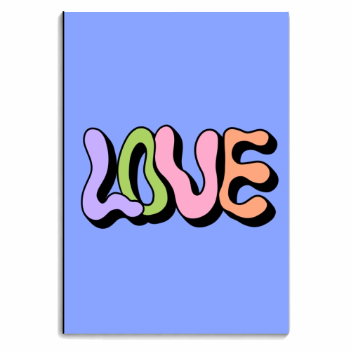 Retro wavy love - personalised A4, A5, A6 notebook by The Girl Next Draw