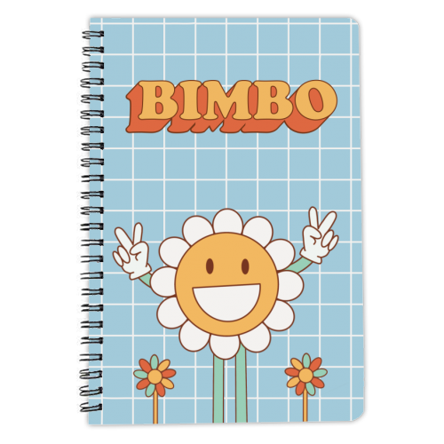 RETRO Y2K BIMBO FLOWER - personalised A4, A5, A6 notebook by AbiGoLucky