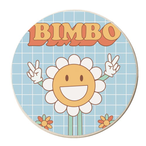 RETRO Y2K BIMBO FLOWER - personalised beer coaster by AbiGoLucky