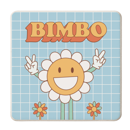RETRO Y2K BIMBO FLOWER - personalised beer coaster by AbiGoLucky