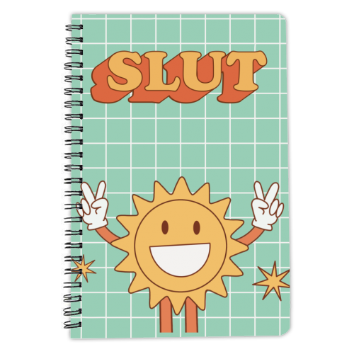 Retro Y2K Slut Sun - personalised A4, A5, A6 notebook by AbiGoLucky
