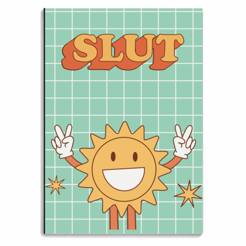 Retro Y2K Slut Sun - personalised A4, A5, A6 notebook by AbiGoLucky