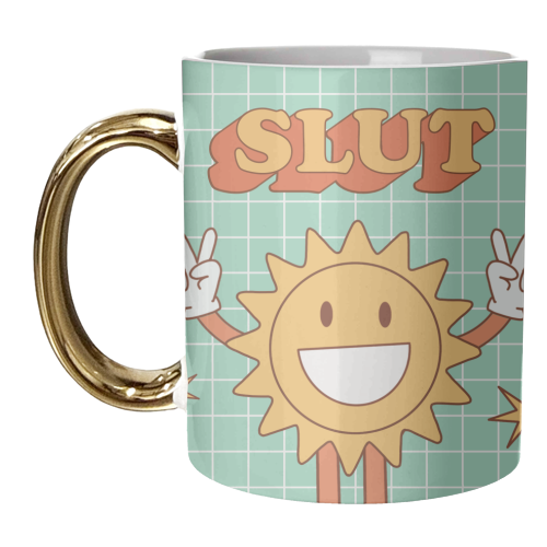 Retro Y2K Slut Sun - unique mug by AbiGoLucky