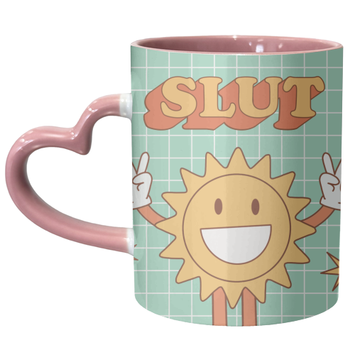 Retro Y2K Slut Sun - unique mug by AbiGoLucky